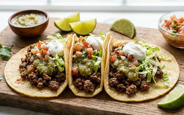 Tacos au bœuf haché maigre